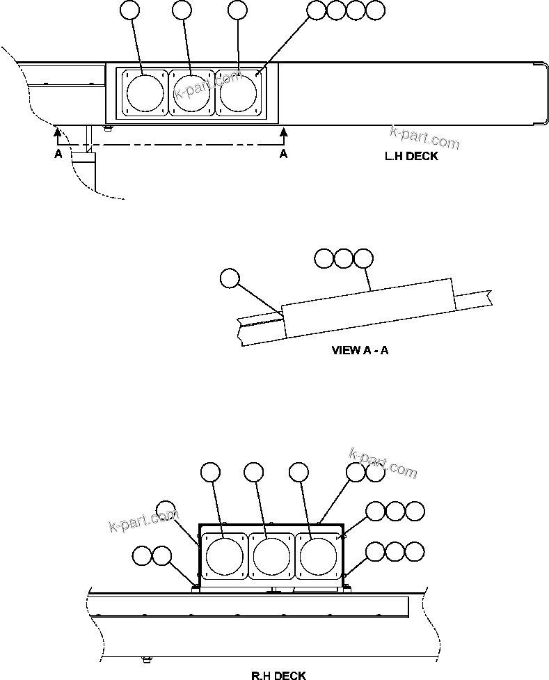 Komatsu parts book diagram for AFE57-AT 830E-1AC S/N A30182, A30186-A30187, A30191-A30193      CARDINAL RIVER / NORTH AMERICAN CONSTRUCTION: PAYLOAD METER III - INDICATOR LIGHTS