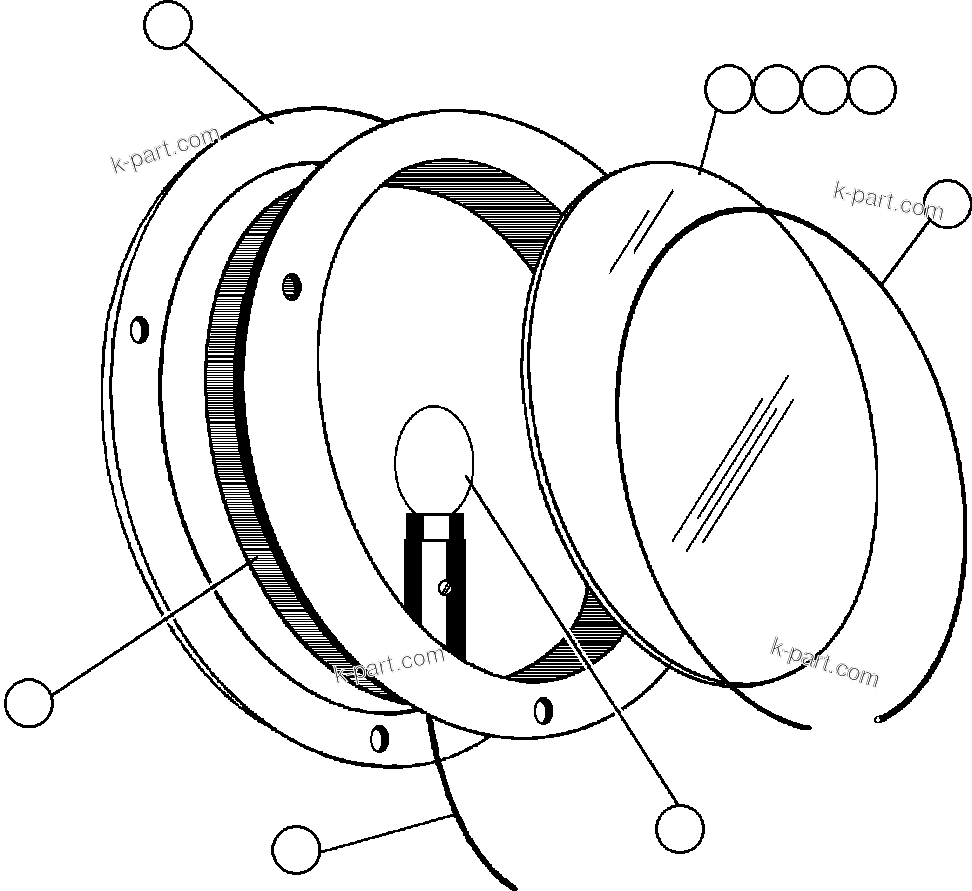 Komatsu parts book diagram for AFE57-AT 830E-1AC S/N A30182, A30186-A30187, A30191-A30193      CARDINAL RIVER / NORTH AMERICAN CONSTRUCTION: LIGHT ASSEMBLY (WEIGHING SYSTEM)