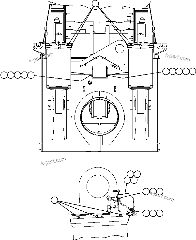Komatsu parts book diagram for AFE57-AT 830E-1AC S/N A30182, A30186-A30187, A30191-A30193      CARDINAL RIVER / NORTH AMERICAN CONSTRUCTION: PAYLOAD METER III - REAR SUSPENSIONS