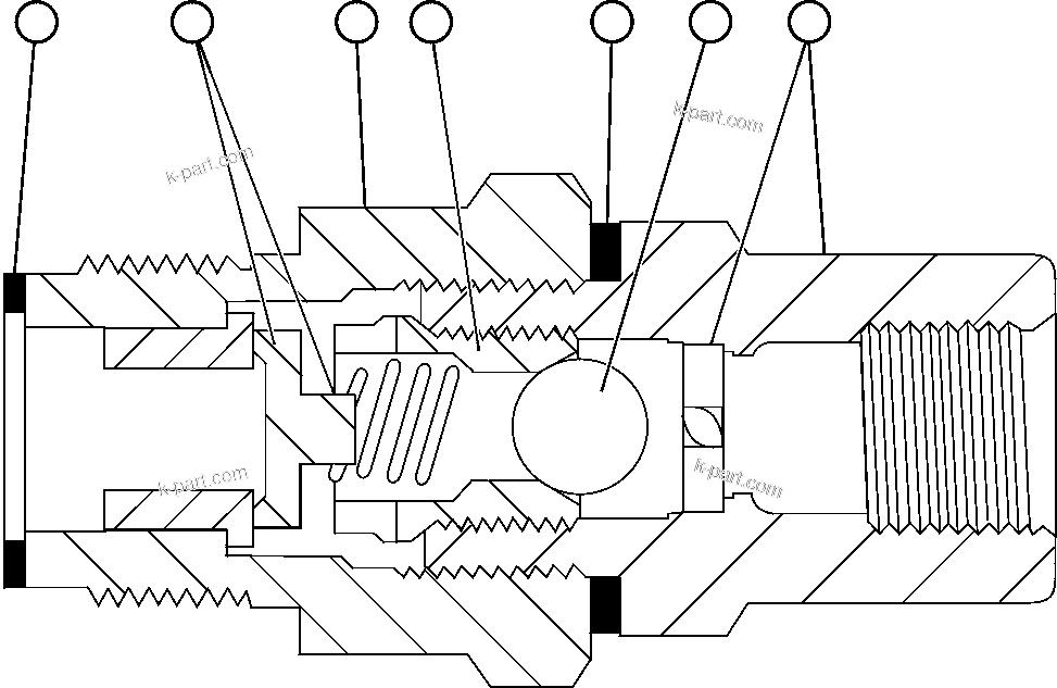 Komatsu parts book diagram for AFE57-AT 830E-1AC S/N A30182, A30186-A30187, A30191-A30193      CARDINAL RIVER / NORTH AMERICAN CONSTRUCTION: CHECK VALVE ASSEMBLY (LA1187)