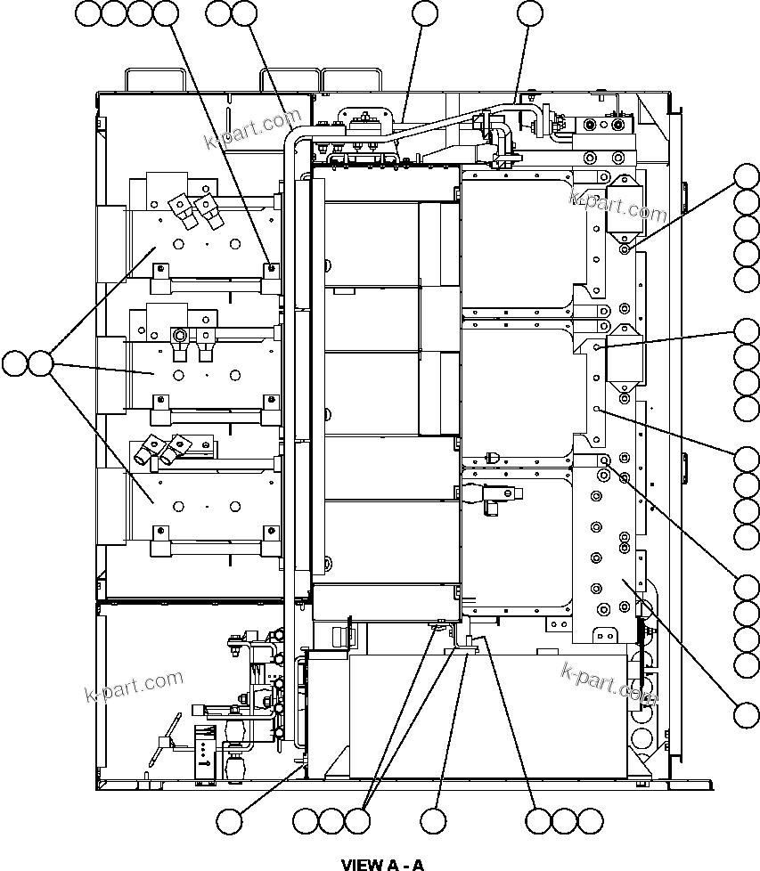 Komatsu parts book diagram for AFE57-AT 830E-1AC S/N A30182, A30186-A30187, A30191-A30193      CARDINAL RIVER / NORTH AMERICAN CONSTRUCTION: CONTROL CABINET - RIGHT COMPARTMENT  1/2 (PC2522)