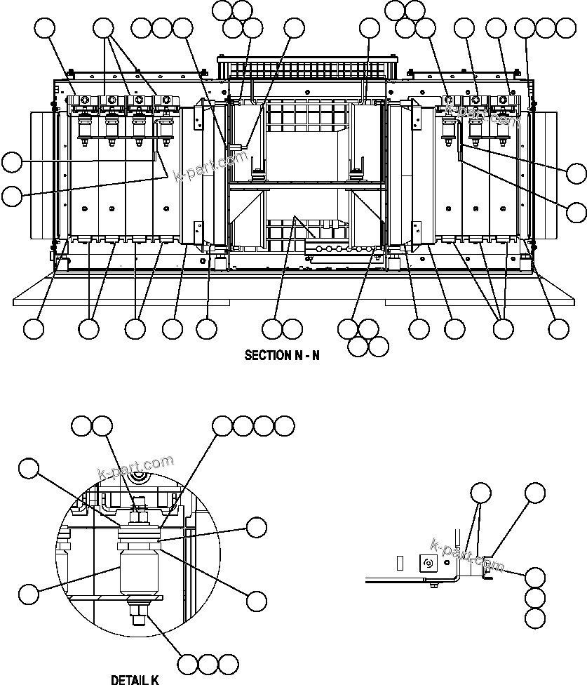 Komatsu parts book diagram for AFE57-AT 830E-1AC S/N A30182, A30186-A30187, A30191-A30193      CARDINAL RIVER / NORTH AMERICAN CONSTRUCTION: RETARDING GRID ASSEMBLY   2/7 (PC2523)
