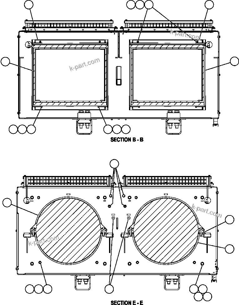 Komatsu parts book diagram for AFE57-AT 830E-1AC S/N A30182, A30186-A30187, A30191-A30193      CARDINAL RIVER / NORTH AMERICAN CONSTRUCTION: RETARDING GRID ASSEMBLY   5/7 (PC2523)