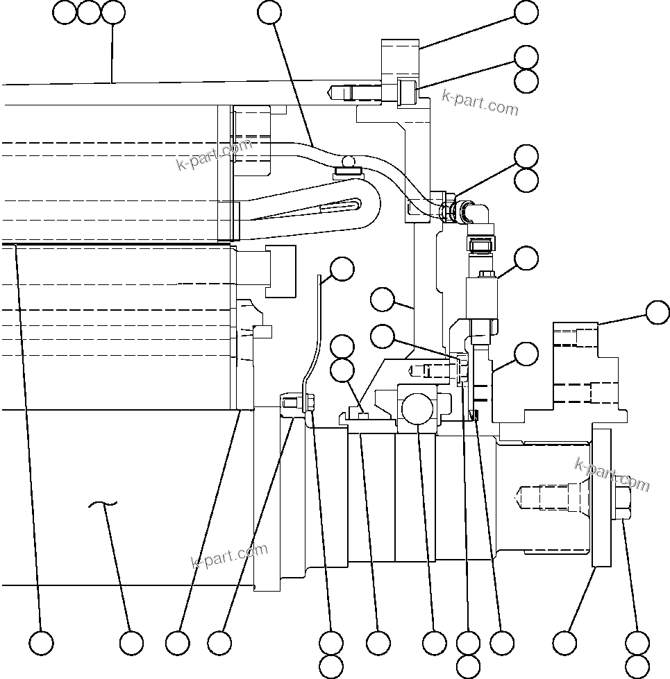 Komatsu parts book diagram for AFE57-AT 830E-1AC S/N A30182, A30186-A30187, A30191-A30193      CARDINAL RIVER / NORTH AMERICAN CONSTRUCTION: MOTORIZED WHEEL - GEB25C2  5/7 (PC2590)