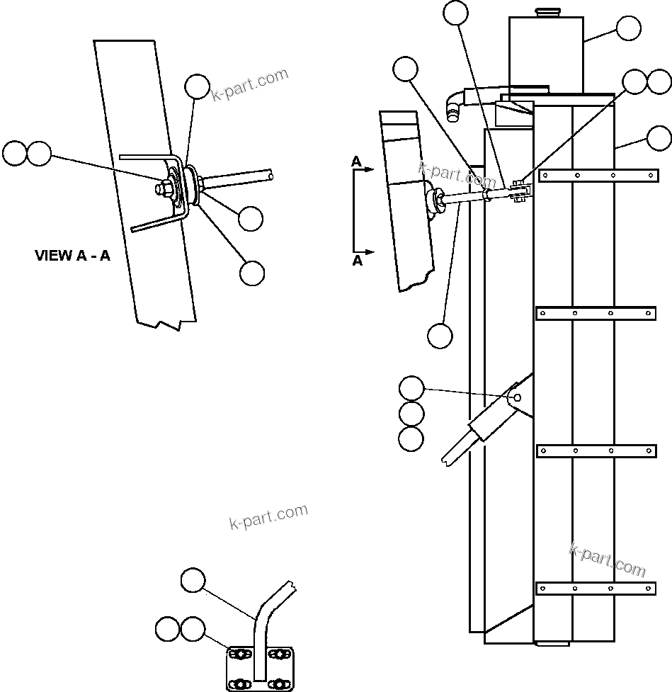 Komatsu parts book diagram for AFE57-AV 830E-1AC S/N A30194 - A30195    YANDICOOGINA: RADIATOR MOUNTING