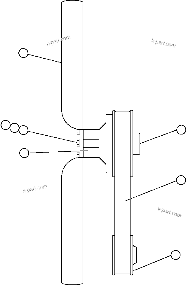 Komatsu parts book diagram for AFE57-AV 830E-1AC S/N A30194 - A30195    YANDICOOGINA: FAN & FAN DRIVE