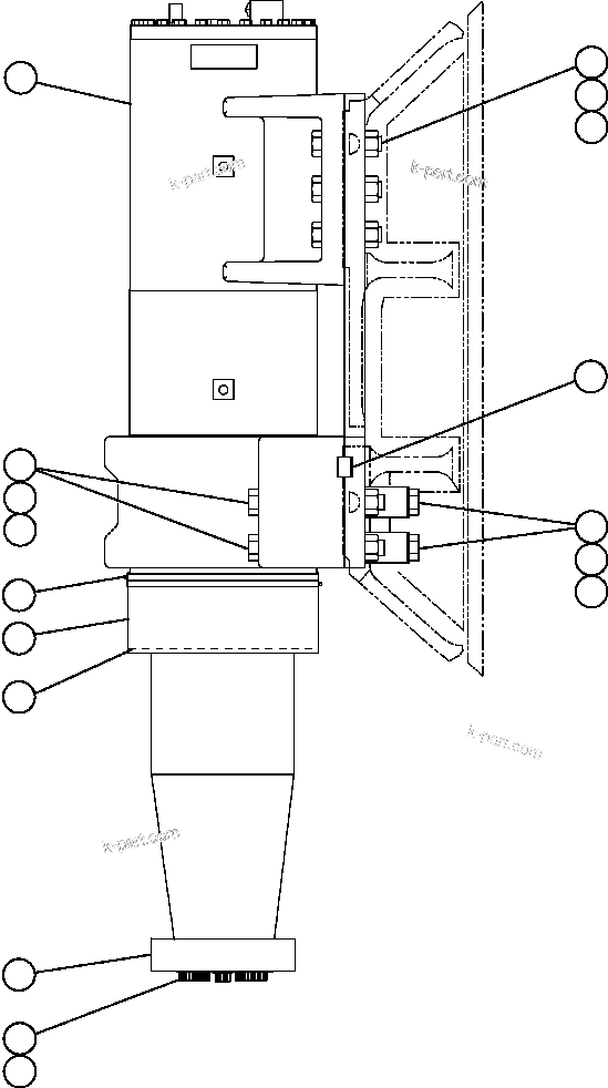 Komatsu parts book diagram for AFE57-AV 830E-1AC S/N A30194 - A30195    YANDICOOGINA: FRONT SUSPENSION MOUNTING