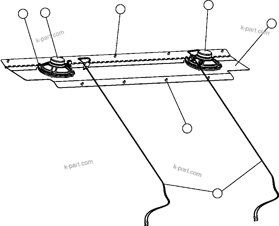 Komatsu parts book diagram for AFE57-AV 830E-1AC S/N A30194 - A30195    YANDICOOGINA: REAR SPEAKER INSTALLATION