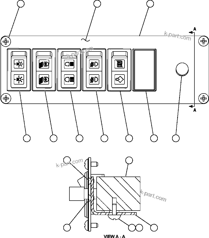 Komatsu parts book diagram for AFE57-AV 830E-1AC S/N A30194 - A30195    YANDICOOGINA: LOWER L.H. DASH MODULE (EL4146)