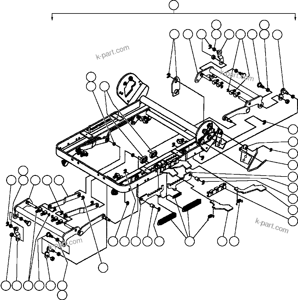 Komatsu parts book diagram for AFE57-AV 830E-1AC S/N A30194 - A30195    YANDICOOGINA: OPERATOR'S SEAT ASSEMBLY   4/6 (PC2324)