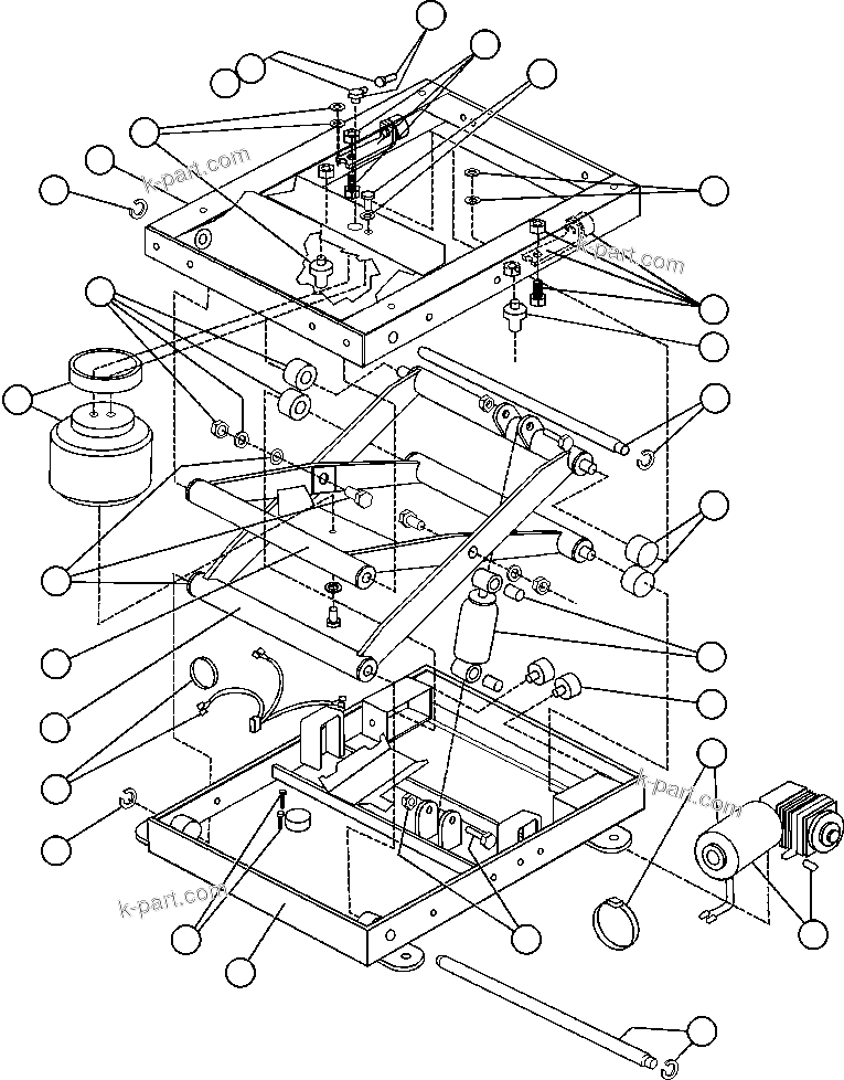 Komatsu parts book diagram for AFE57-AV 830E-1AC S/N A30194 - A30195    YANDICOOGINA: OPERATOR'S SEAT ASSEMBLY   6/6 (PC2324)
