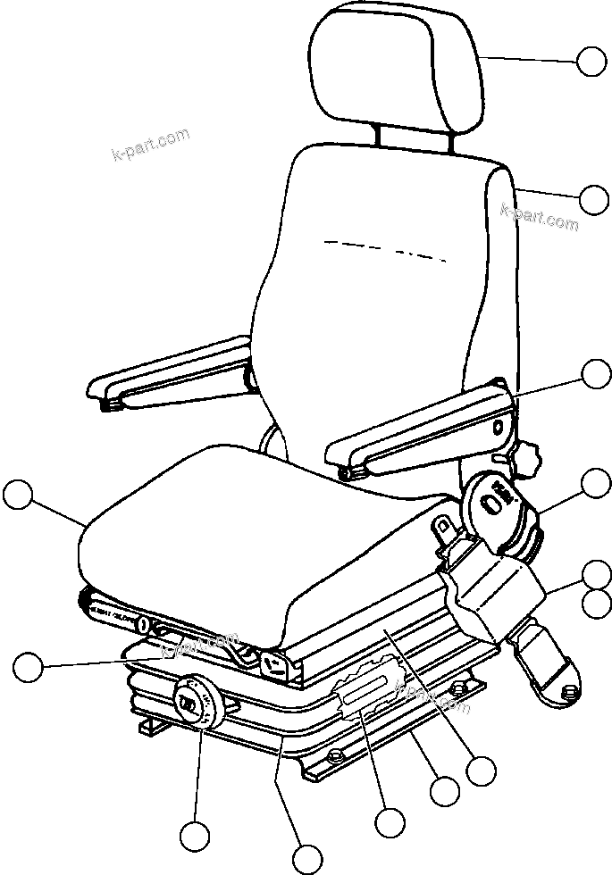 Komatsu parts book diagram for AFE57-AV 830E-1AC S/N A30194 - A30195    YANDICOOGINA: PASSENGER SEAT ASSEMBLY   1/6 (PC2371)
