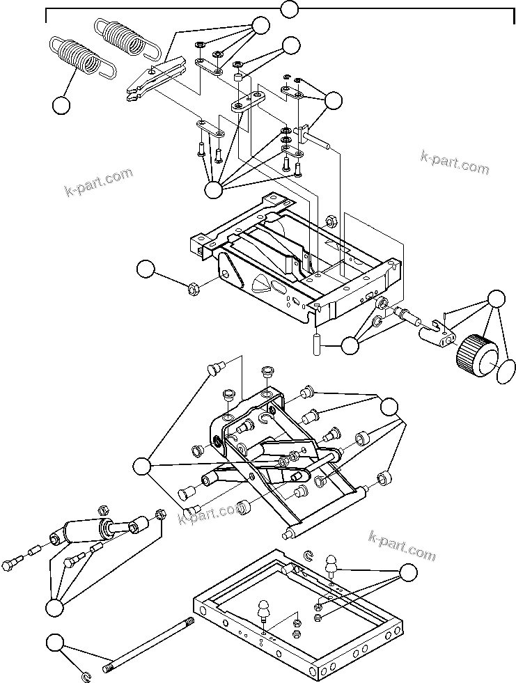 Komatsu parts book diagram for AFE57-AV 830E-1AC S/N A30194 - A30195    YANDICOOGINA: PASSENGER SEAT ASSEMBLY   5/6 (PC2371)