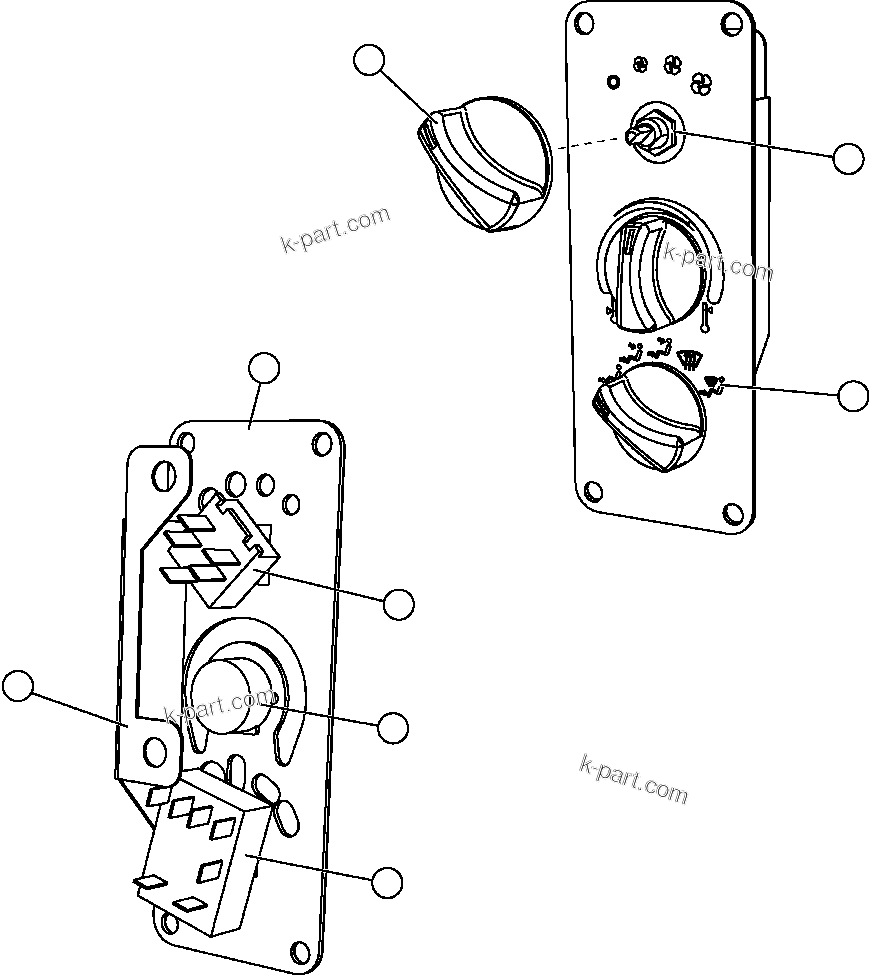 Komatsu parts book diagram for AFE57-AV 830E-1AC S/N A30194 - A30195    YANDICOOGINA: CONTROL PANEL SWITCH (EL5676)