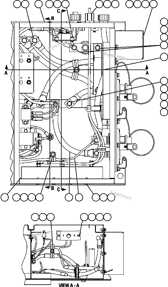 Komatsu parts book diagram for AFE57-AV 830E-1AC S/N A30194 - A30195    YANDICOOGINA: BATTERY DISCONNECT BOX  1/2