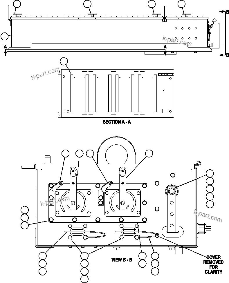 Komatsu parts book diagram for AFE57-AV 830E-1AC S/N A30194 - A30195    YANDICOOGINA: BATTERY BOX ( 2/3)