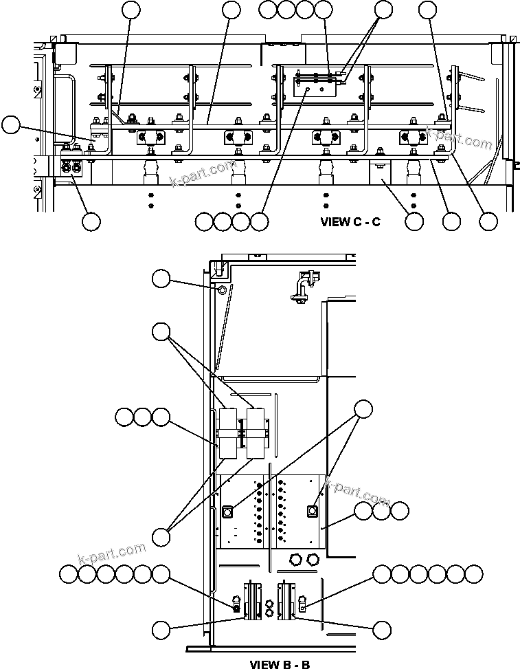 Komatsu parts book diagram for AFE57-AV 830E-1AC S/N A30194 - A30195    YANDICOOGINA: CONTROL CABINET - RIGHT COMPARTMENT  2/2 (PC2522)