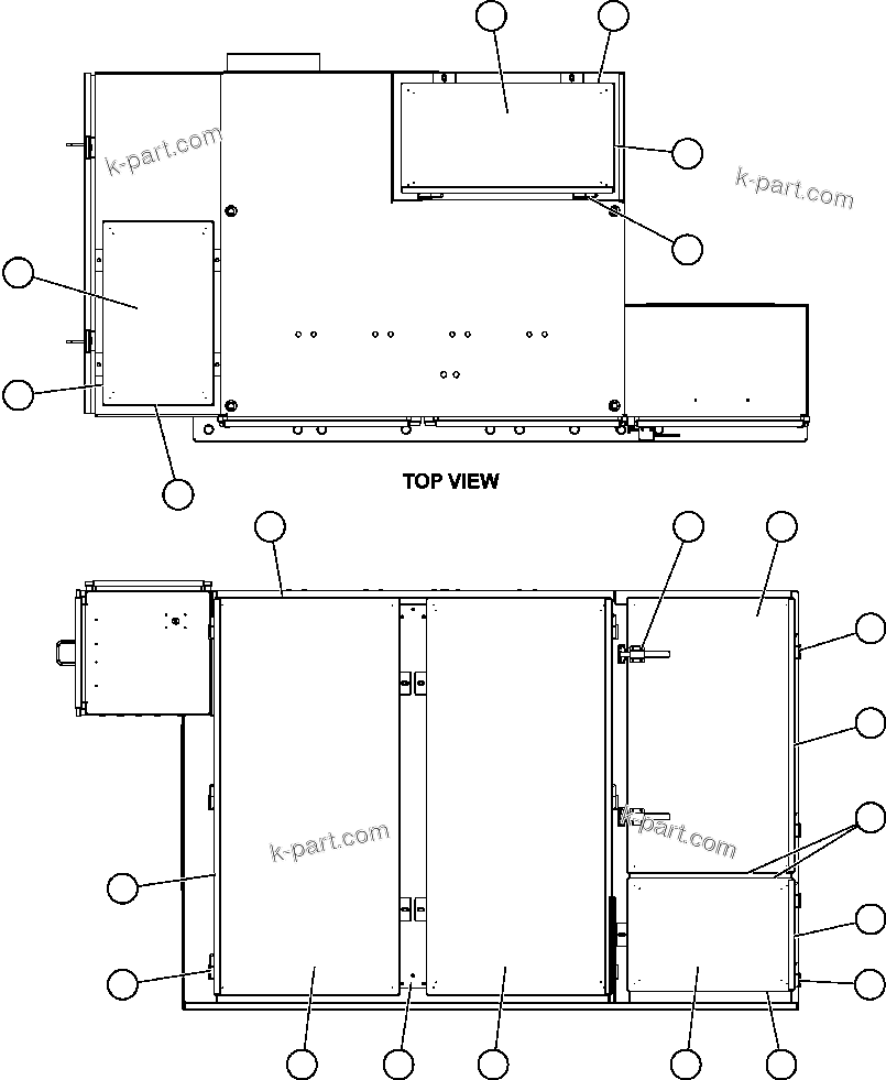 Komatsu parts book diagram for AFE57-AV 830E-1AC S/N A30194 - A30195    YANDICOOGINA: CONTROL CABINET - DOORS & COVERS  1/2 (GE1767)