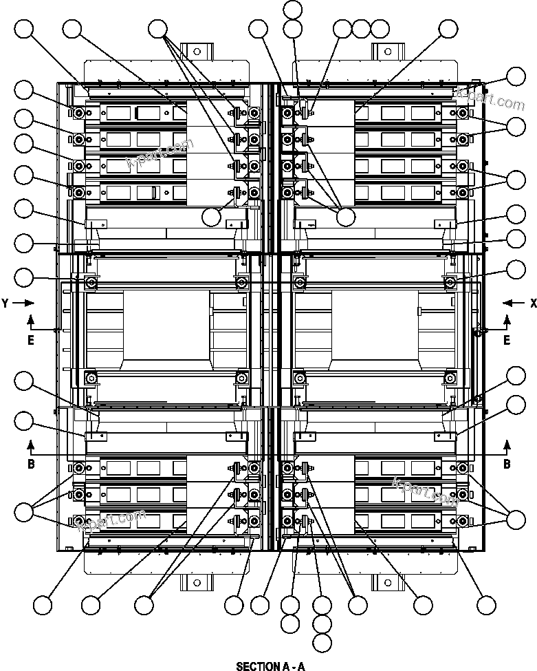Komatsu parts book diagram for AFE57-AV 830E-1AC S/N A30194 - A30195    YANDICOOGINA: RETARDING GRID ASSEMBLY   4/7 (PC2523)