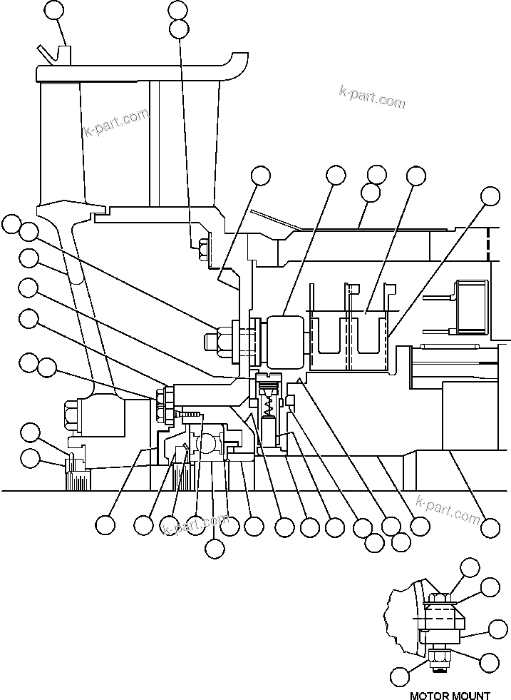 Komatsu parts book diagram for AFE57-AV 830E-1AC S/N A30194 - A30195    YANDICOOGINA: BLOWER MOTOR (COMMUTATOR END) (XA4146)