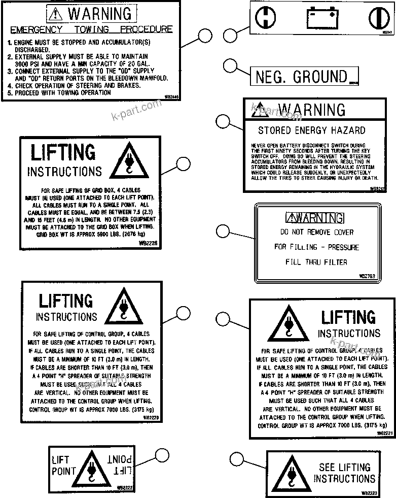 Komatsu parts book diagram for AFE57-C 830E-AC S/N A30005 & A30009-A30010 & A30012-A30013         MINERA HUASCO (CMH): DECALS & WARNINGS - 2