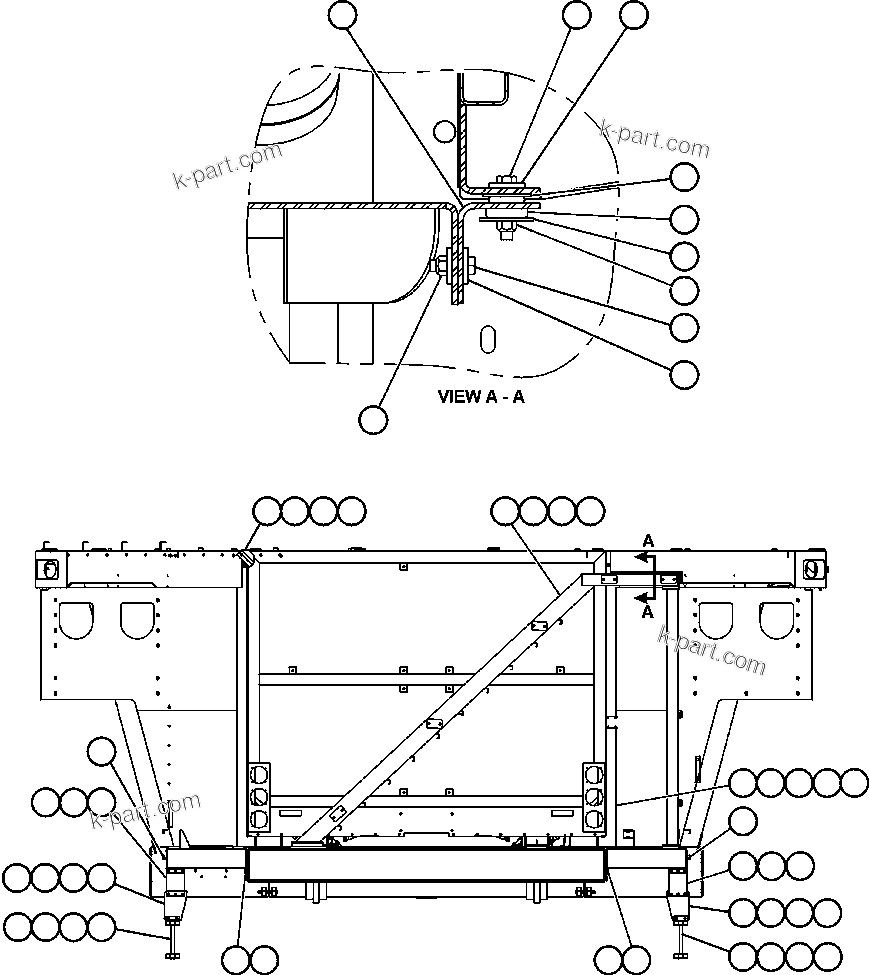Komatsu parts book diagram for AFE57-C 830E-AC S/N A30005 & A30009-A30010 & A30012-A30013         MINERA HUASCO (CMH): LADDER, STEPS & PLATFORMS