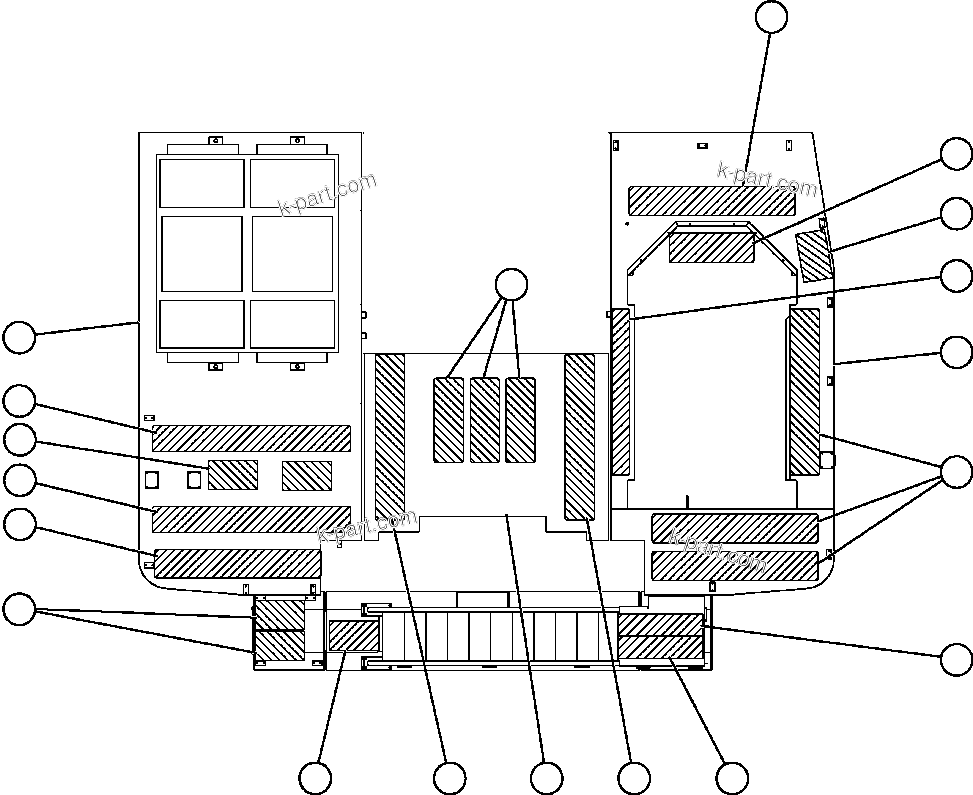 Komatsu parts book diagram for AFE57-C 830E-AC S/N A30005 & A30009-A30010 & A30012-A30013         MINERA HUASCO (CMH): DECK SECTIONS & SAFETY WALKS