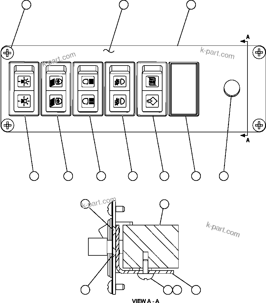 Komatsu parts book diagram for AFE57-C 830E-AC S/N A30005 & A30009-A30010 & A30012-A30013         MINERA HUASCO (CMH): LOWER L.H. DASH MODULE - 1 (EL4146)