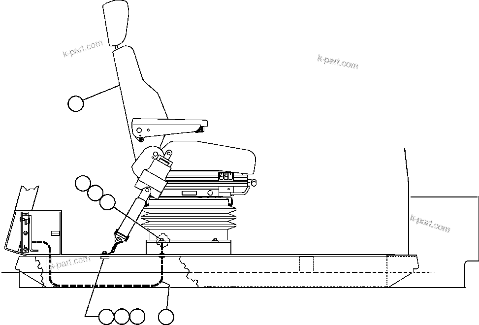 Komatsu parts book diagram for AFE57-C 830E-AC S/N A30005 & A30009-A30010 & A30012-A30013         MINERA HUASCO (CMH): OPERATOR'S SEAT INSTALLATION