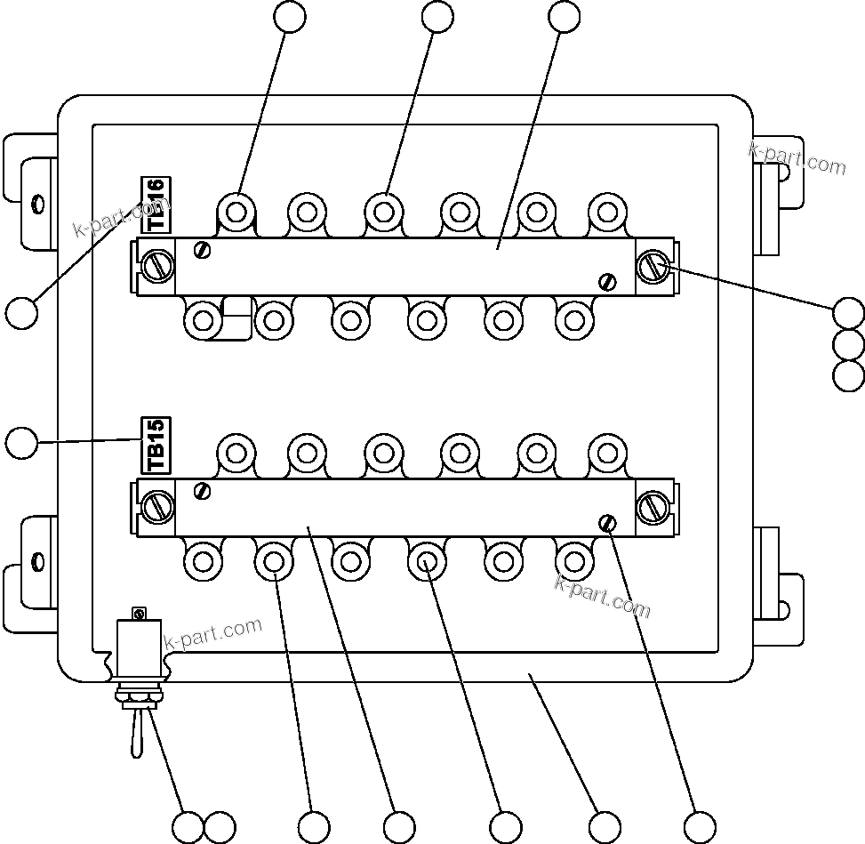 Komatsu parts book diagram for AFE57-C 830E-AC S/N A30005 & A30009-A30010 & A30012-A30013         MINERA HUASCO (CMH): R.H. JUNCTION BOX ASSEMBLY