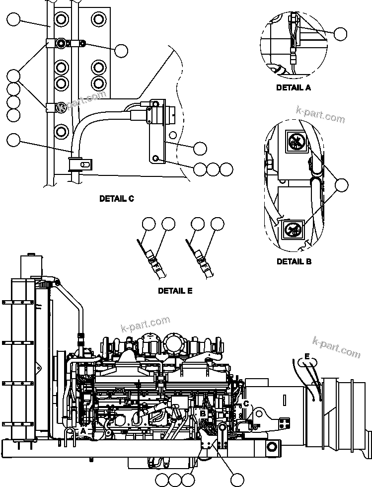 Komatsu parts book diagram for AFE57-C 830E-AC S/N A30005 & A30009-A30010 & A30012-A30013         MINERA HUASCO (CMH): ENGINE WIRING