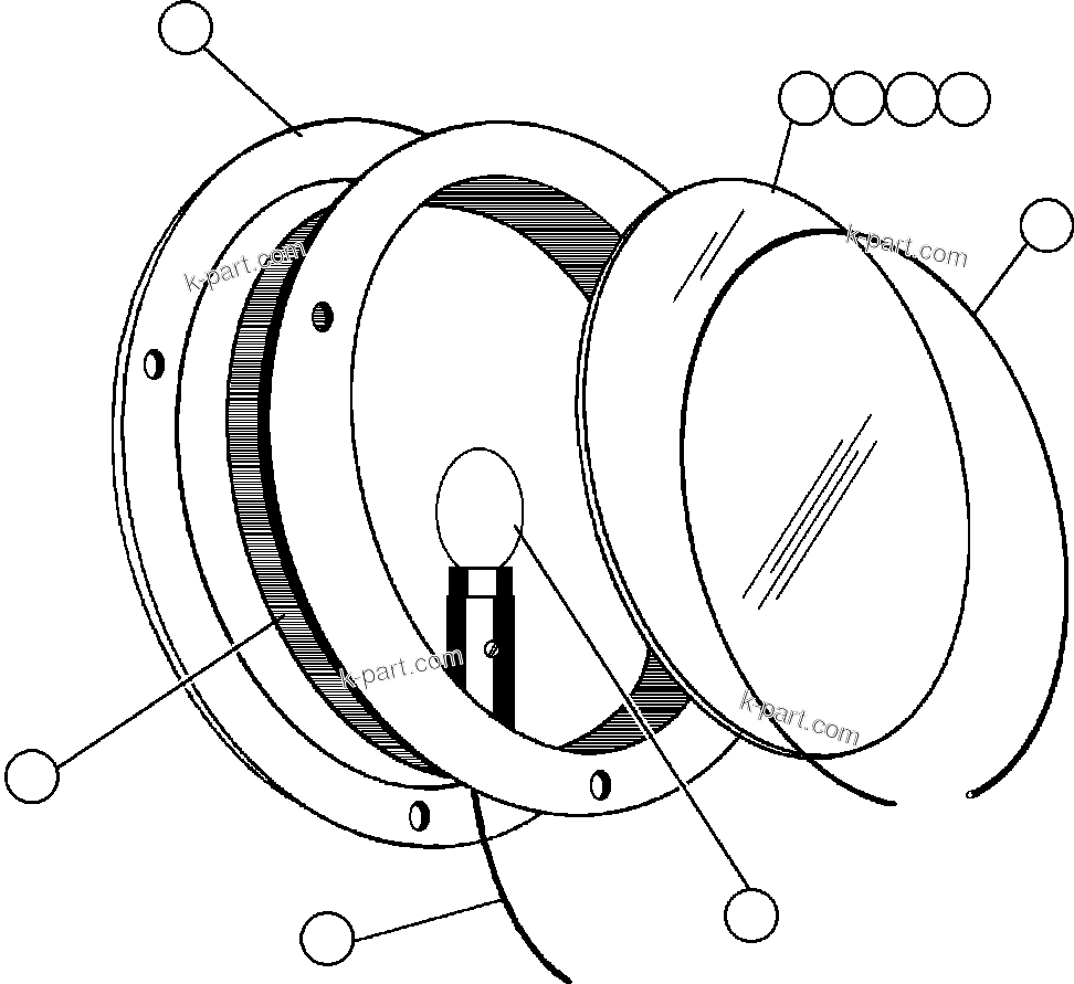 Komatsu parts book diagram for AFE57-C 830E-AC S/N A30005 & A30009-A30010 & A30012-A30013         MINERA HUASCO (CMH): LIGHT ASSEMBLY (WEIGHING SYSTEM)