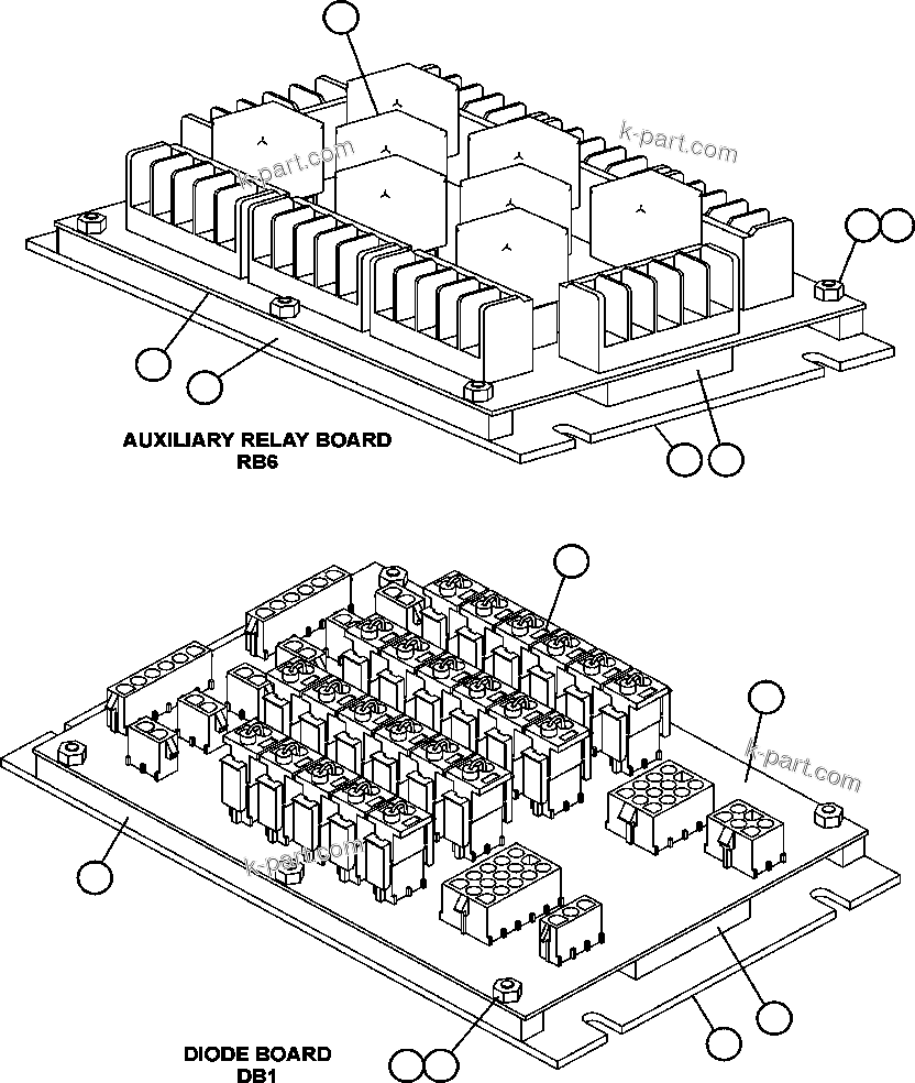 Komatsu parts book diagram for AFE57-C 830E-AC S/N A30005 & A30009-A30010 & A30012-A30013         MINERA HUASCO (CMH): RELAY AND DIODE BOARDS - 1