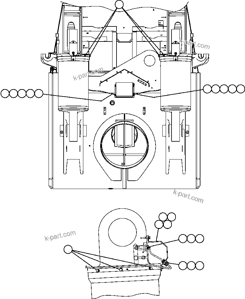 Komatsu parts book diagram for AFE57-C 830E-AC S/N A30005 & A30009-A30010 & A30012-A30013         MINERA HUASCO (CMH): PAYLOAD METER III - REAR SUSPENSIONS