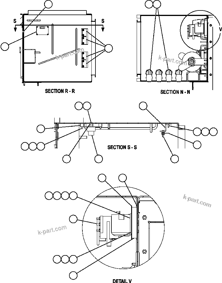 Komatsu parts book diagram for AFE57-C 830E-AC S/N A30005 & A30009-A30010 & A30012-A30013         MINERA HUASCO (CMH): CONTROL CABINET - BACK - DETAIL - 1 (PC1703)