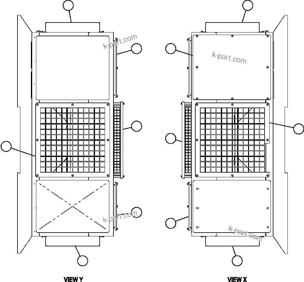 Komatsu parts book diagram for AFE57-C 830E-AC S/N A30005 & A30009-A30010 & A30012-A30013         MINERA HUASCO (CMH): RETARDING GRID ASSEMBLY - 4 (PC1645)