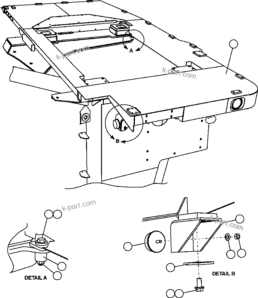 Komatsu parts book diagram for AFE57-CB 830E-1AC S/N A30340 - A30343     FELIX RESOURCES: LH DECK INSTALLATION