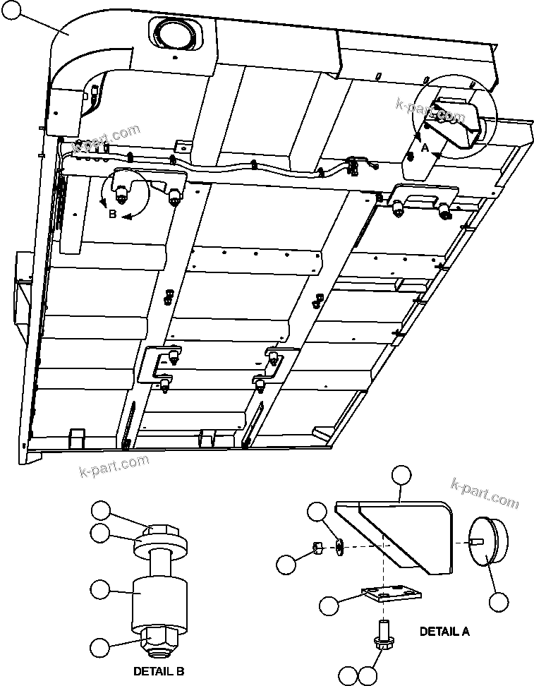 Komatsu parts book diagram for AFE57-CB 830E-1AC S/N A30340 - A30343     FELIX RESOURCES: RH DECK INSTALLATION