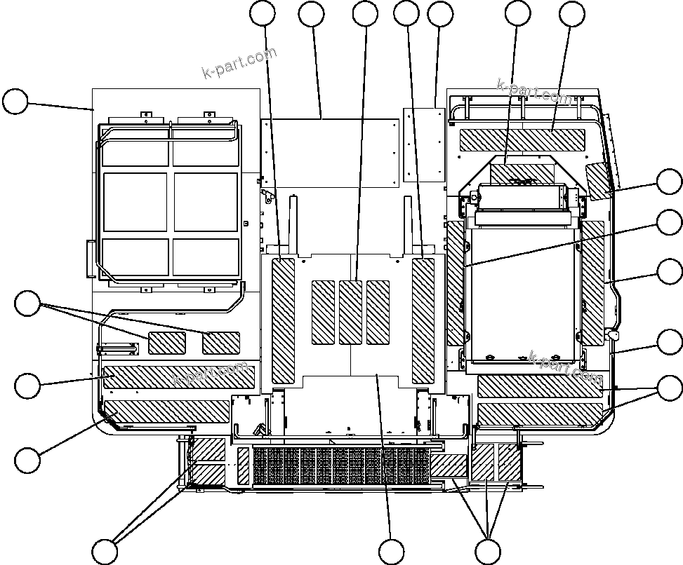 Komatsu parts book diagram for AFE57-CB 830E-1AC S/N A30340 - A30343     FELIX RESOURCES: DECK SECTIONS & SAFETY WALKS