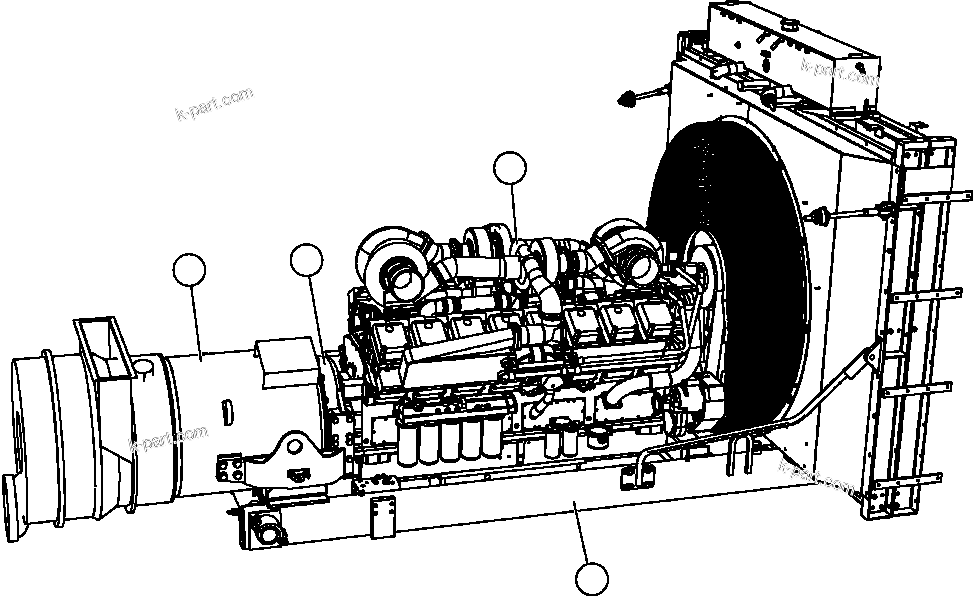 Komatsu parts book diagram for AFE57-CB 830E-1AC S/N A30340 - A30343     FELIX RESOURCES: POWERTRAIN INSTALLATION