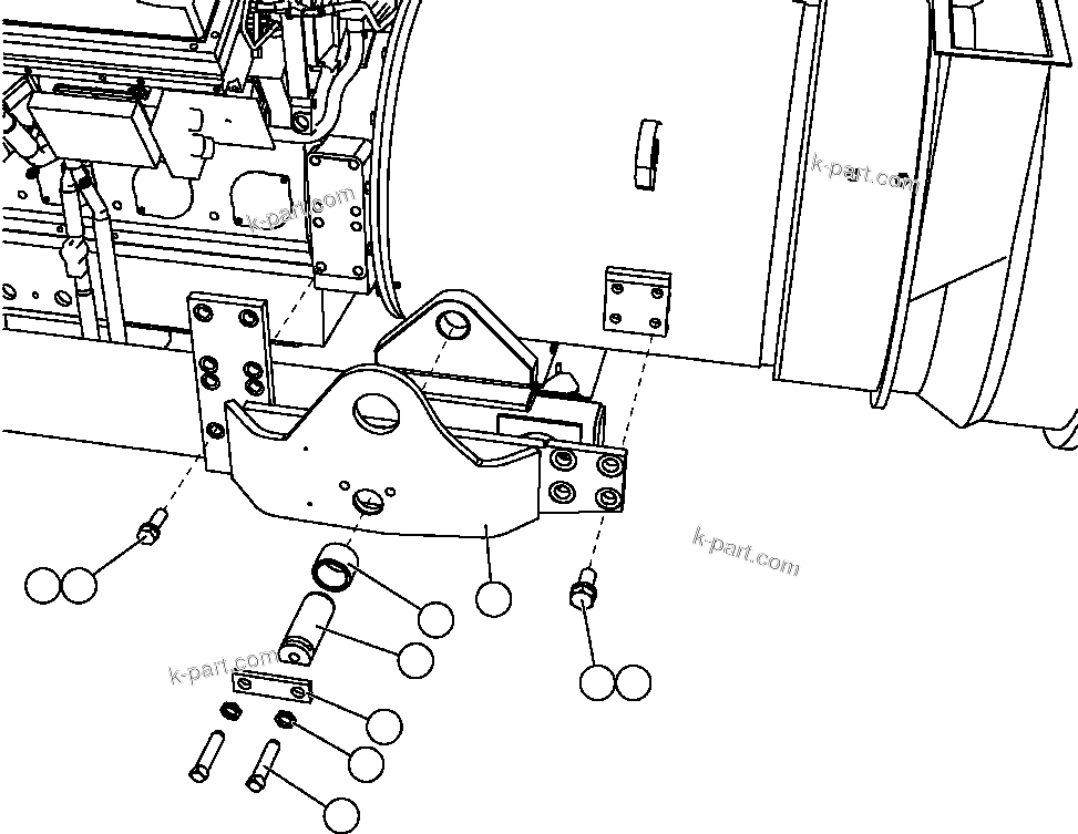 Komatsu parts book diagram for AFE57-CB 830E-1AC S/N A30340 - A30343     FELIX RESOURCES: ENGINE CRADLE INSTALLATION