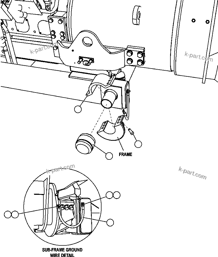 Komatsu parts book diagram for AFE57-CB 830E-1AC S/N A30340 - A30343     FELIX RESOURCES: SUB-FRAME CRADLE INSTALLATION