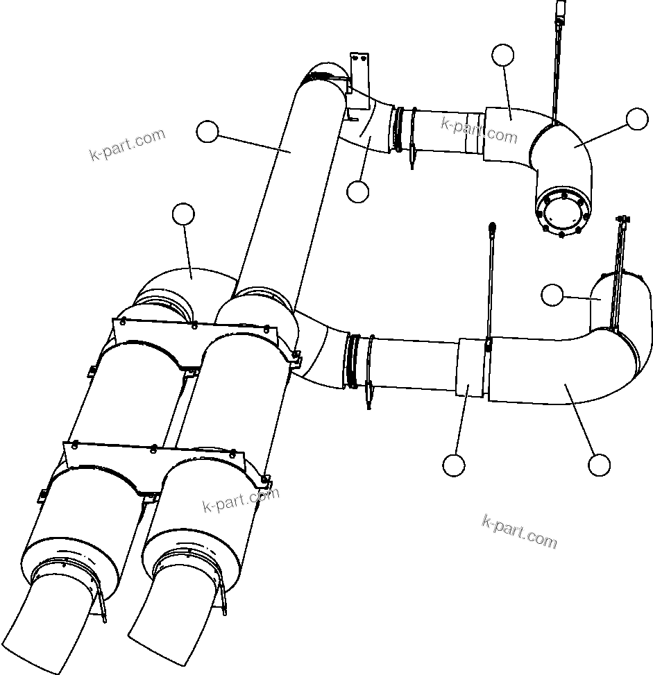 Komatsu parts book diagram for AFE57-CB 830E-1AC S/N A30340 - A30343     FELIX RESOURCES: EXHAUST BLANKETS