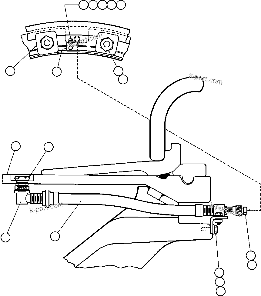 Komatsu parts book diagram for AFE57-CB 830E-1AC S/N A30340 - A30343     FELIX RESOURCES: FRONT WHEEL & MOUNTING