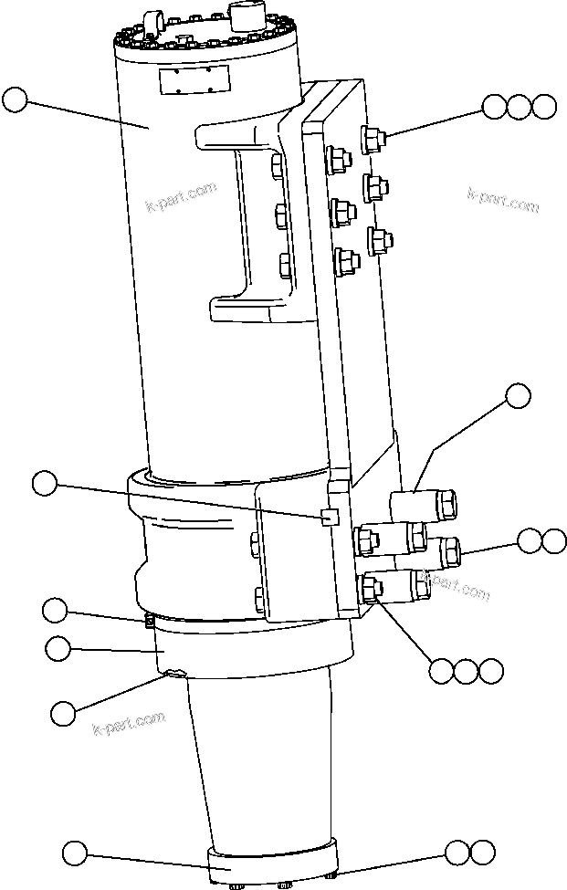 Komatsu parts book diagram for AFE57-CB 830E-1AC S/N A30340 - A30343     FELIX RESOURCES: FRONT SUSPENSION MOUNTING