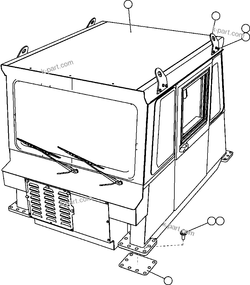 Komatsu parts book diagram for AFE57-CB 830E-1AC S/N A30340 - A30343     FELIX RESOURCES: CAB MOUNTING