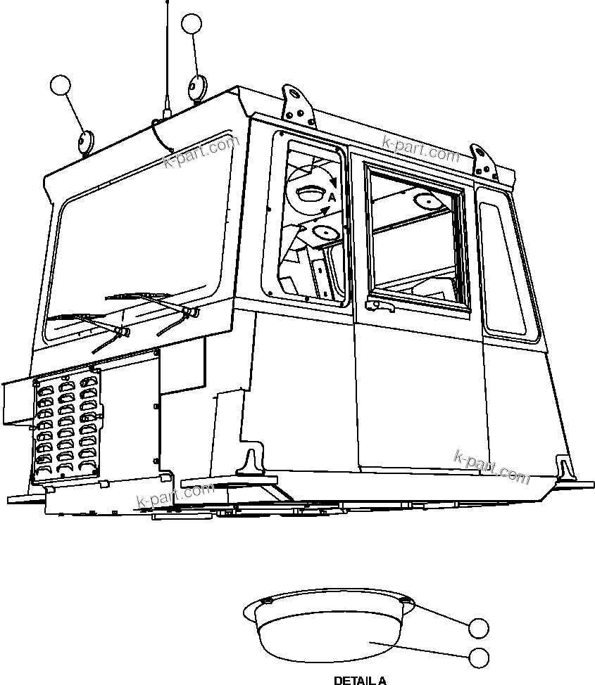 Komatsu parts book diagram for AFE57-CB 830E-1AC S/N A30340 - A30343     FELIX RESOURCES: CAB LIGHTS