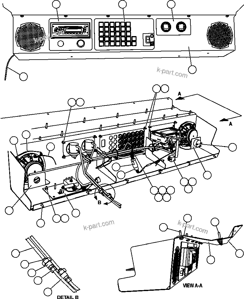 Komatsu parts book diagram for AFE57-CB 830E-1AC S/N A30340 - A30343     FELIX RESOURCES: OVERHEAD DASH MODULE