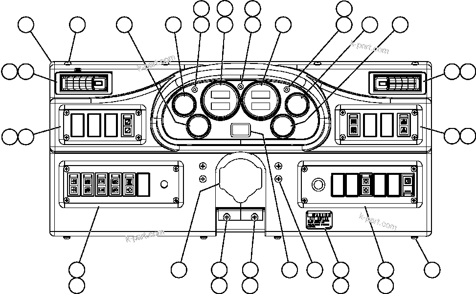 Komatsu parts book diagram for AFE57-CB 830E-1AC S/N A30340 - A30343     FELIX RESOURCES: INSTRUMENT PANEL ASSEMBLY (EM4322)