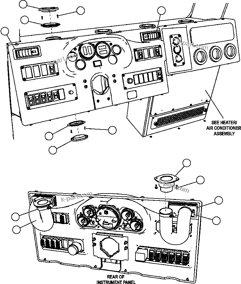 Komatsu parts book diagram for AFE57-CB 830E-1AC S/N A30340 - A30343     FELIX RESOURCES: HVAC VENTS